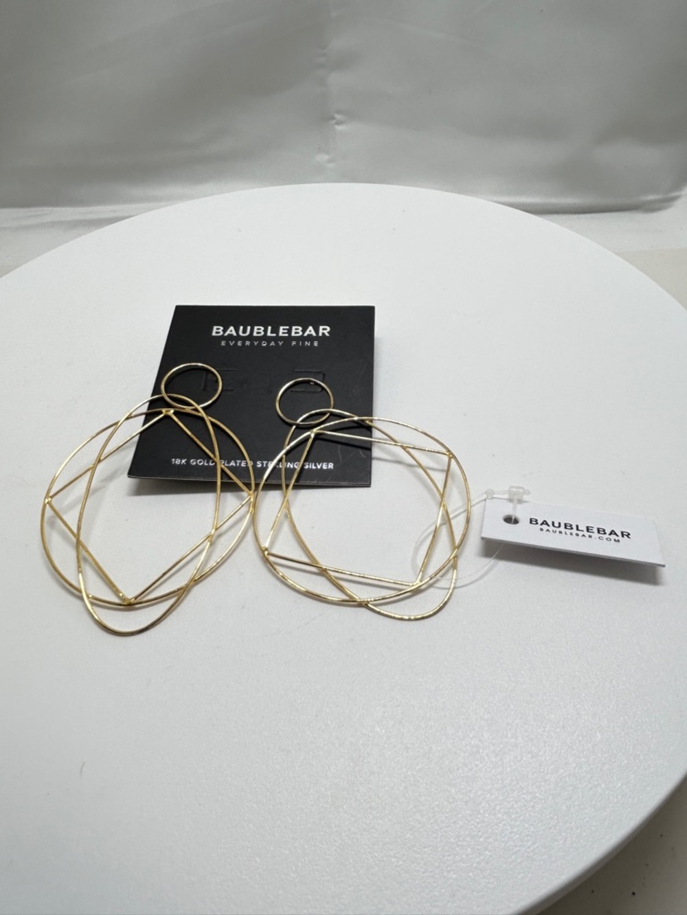 Baublebar, Large Lightweight 18K Gold & Sterling Silver Geometric Earrings, NOC